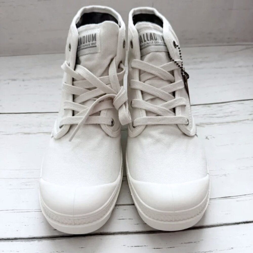 Palladium White Chunky Lug Sole Y2K High Top Vegan Combat Boots Sneakers Shoes - Picture 11 of 16
